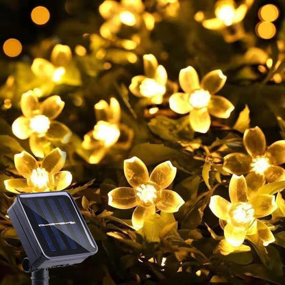 Solar Flower String Lights Outdoor Waterproof 50 LED Fairy Light Christmas Wedding Decorations - Lasercutwraps Shop