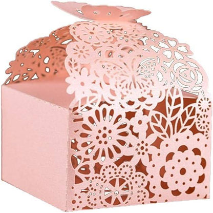 50pcs Laser Cut Favor Boxes, 2.6" x 2.6" x 1.6" Floral Favor Boxes, Party Favor Boxes Party Favor Gift Boxes - Lasercutwraps Shop