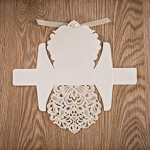 100pcs Wedding Party Favor Boxes,Lace Candy Boxes Laser Cut Boxes Cajitas Para Dulces for Wedding Bridal Shower Baby Shower Birthday Party(Gold) - Lasercutwraps Shop