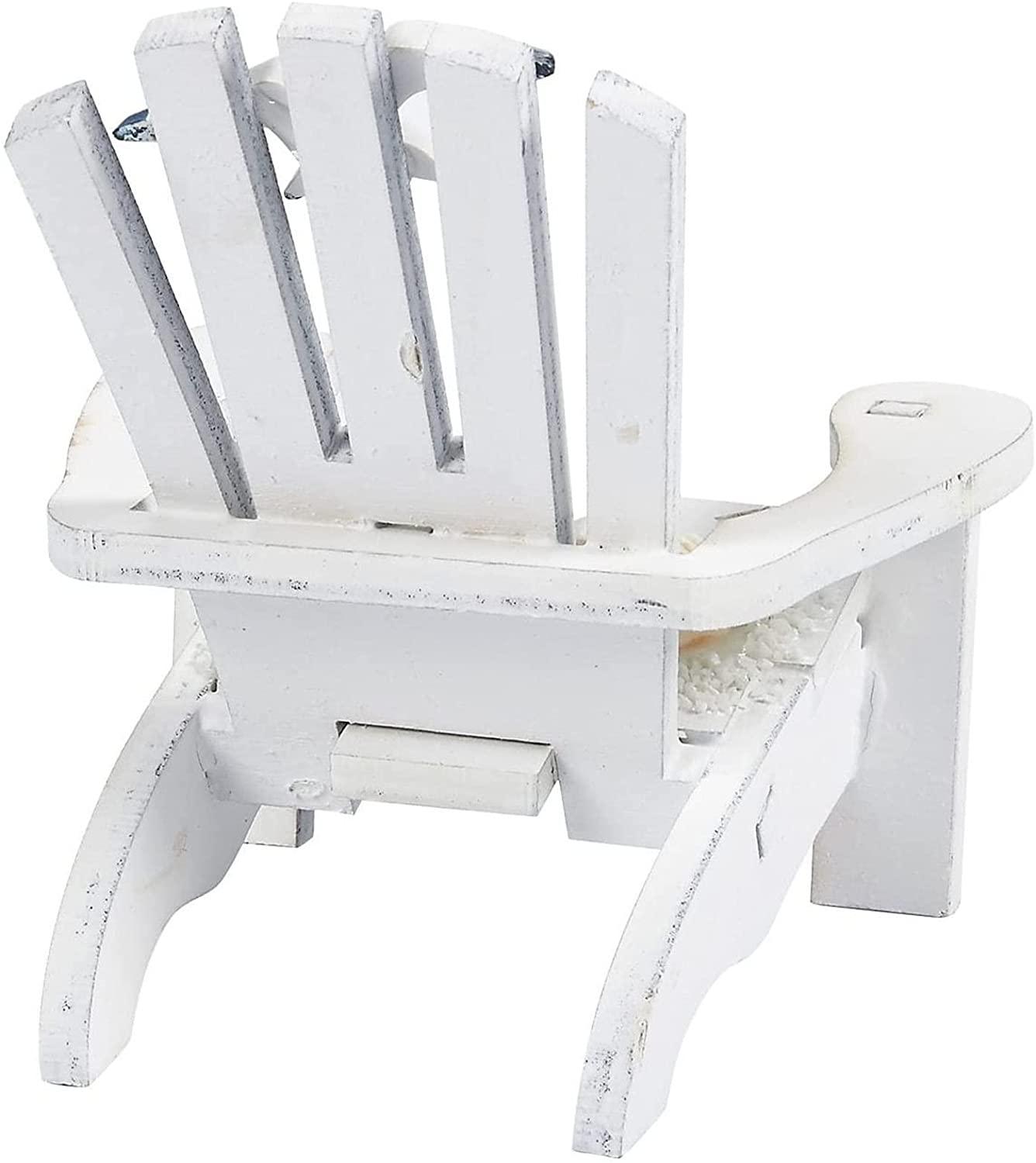 Set of 4 Mini Adirondack Beach Chair Ornaments for Coastal, Ocean, Nautical Theme Home Bathroom Decorations (4 in) - Lasercutwraps Shop