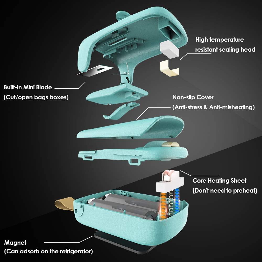 Bag Sealer Mini, Handheld Bag Heat Vacuum Sealer, 2 in 1 Heat Sealer & Cutter Portable Bag Resealer Machine for Plastic Bags - Lasercutwraps Shop