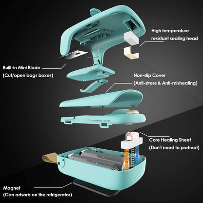 Bag Sealer Mini, Handheld Bag Heat Vacuum Sealer, 2 in 1 Heat Sealer & Cutter Portable Bag Resealer Machine for Plastic Bags - Lasercutwraps Shop