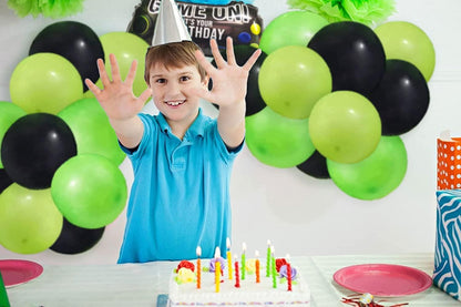 81pcs Gamer Birthday Party Decoration Kit for Boys Happy Birthday Gamer Banner Green Black Balloons Garland Arch Kit - Lasercutwraps Shop