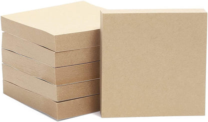 6 Packs Kraft Paper Sticky Notes, 3 x 3 Inch Memo Notepad (100 Sheets Per Pad) - Lasercutwraps Shop