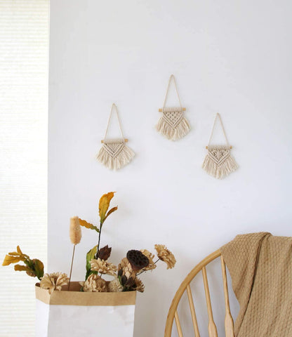 Mini Macrame Wall Hanging Set of 3 - Lasercutwraps Shop