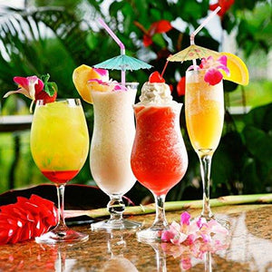 50 Umbrella Parasol Drinking Straws for Hawaiian Beach Cocktail Luau Party Decorations - Lasercutwraps Shop