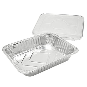Aluminum Foil Pans with Lids 9x13 (20 Pack) Half Size Disposable Trays for Steam Table, Food, Grills, Baking, BBQ - Lasercutwraps Shop