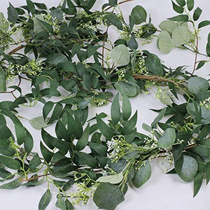 2pcs Fake Greenery Garlands Artificial Silver Dollar Eucalyptus Garland for Weddings - Lasercutwraps Shop