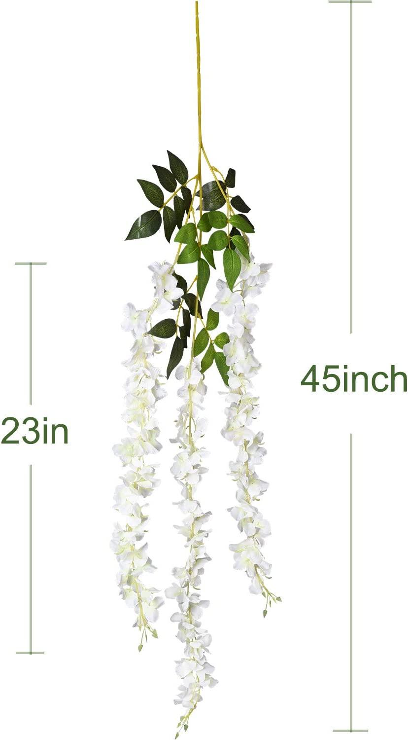 Artificial Fake Wisteria Vine Ratta Hanging Garland Silk Flowers String Home Party Wedding Decor - Lasercutwraps Shop