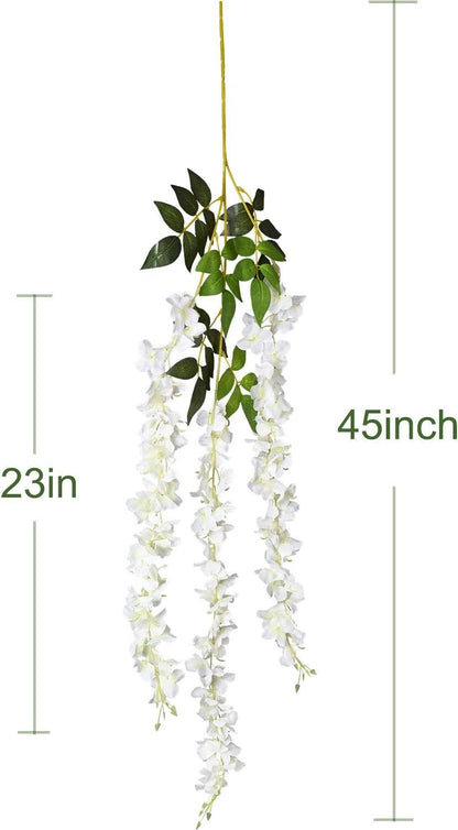 Artificial Fake Wisteria Vine Ratta Hanging Garland Silk Flowers String Home Party Wedding Decor - Lasercutwraps Shop