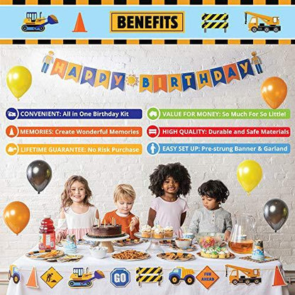 Construction Birthday Party Supplies (Serves 16), Truck Construction Party Supplies - Lasercutwraps Shop