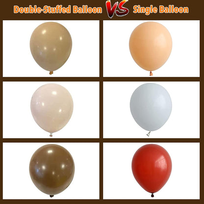 Brown Balloons Garland Arch Kit Double-Stuffed Nude Balloons Tan Coffee Brown Blush Neutral Balloons Jungle Theme - Lasercutwraps Shop