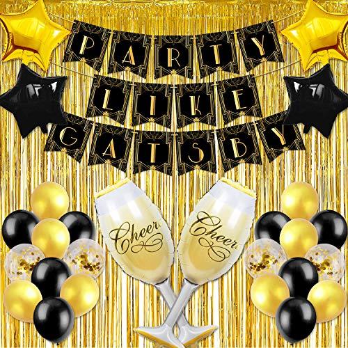 Gatsby Party Decorations Set of 29 Party Like Gatsby Banner Birthday Decor Kit - Lasercutwraps Shop