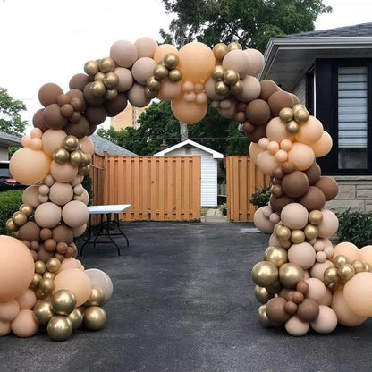 102pcs Brown Tan Coffee Balloon Garland Kit for Neutral Rustic Baby Shower, Jungle Safari Theme Balloon Arch Decoration - Lasercutwraps Shop