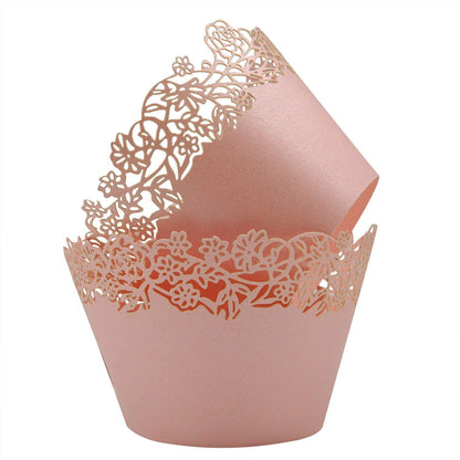 50 Pink Filigree Artistic Bake Cake Paper Cups Little Vine Lace Laser Cut Liner Baking Cup Muffin Case Trays for Wedding Party Birthday - Lasercutwraps Shop