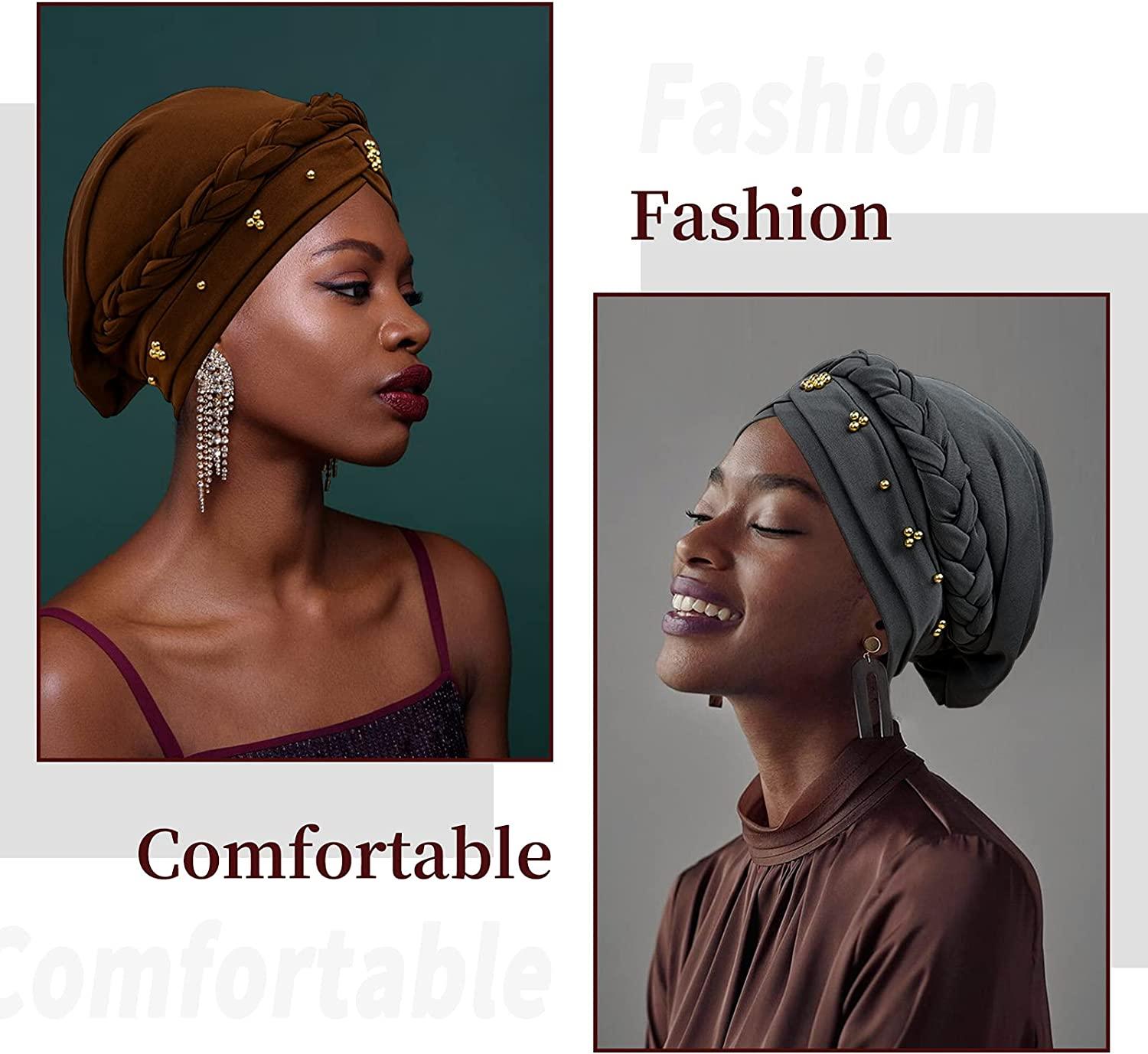 6 Pcs Pre Tied Knot Head Wraps for Women Turban African Headwrap - Lasercutwraps Shop