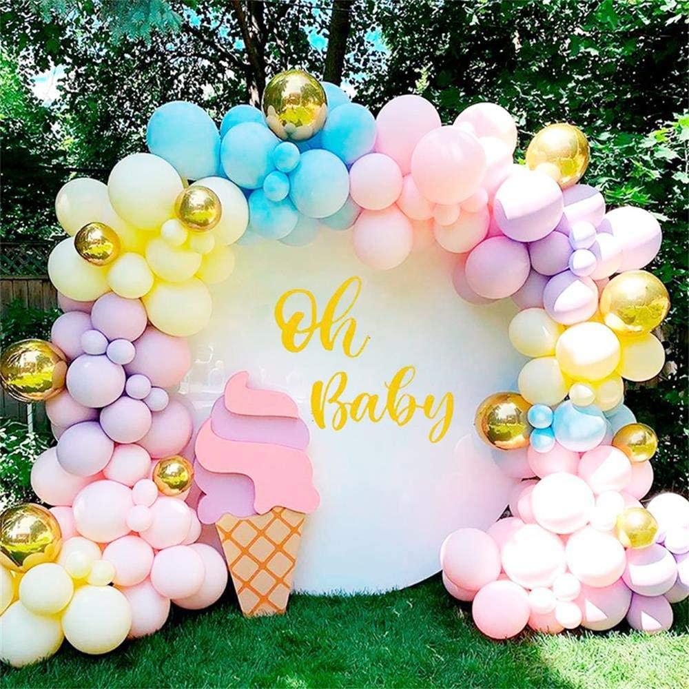 189PCS Pastel Balloons Garland Arch Kit Macaron Rainbow Balloons Purple Blue Pink Yellow Latex Balloon - Lasercutwraps Shop