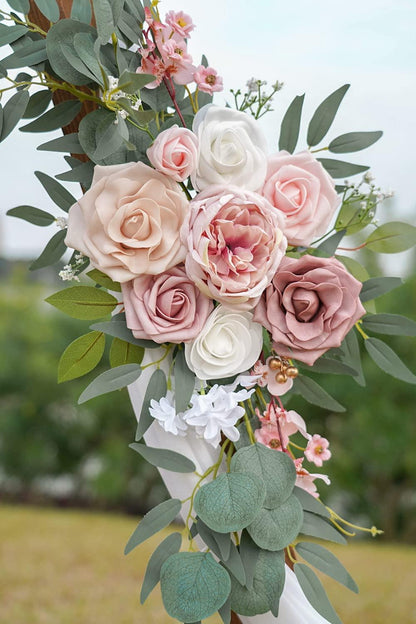 2 Packs Wedding Arch, Artificial Dusty Rose Wedding Flowers for Wedding Welcome Signs Decorations - Lasercutwraps Shop