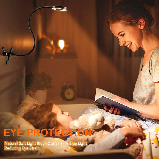 Clip on Light Reading Lights , 48 LED USB Desk Lamp with 3 Color Modes 10 Brightness, Eye Protection Book Clamp Light - Lasercutwraps Shop