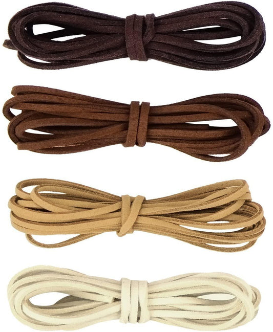 Leather Cord Suede String for Bracelet Necklace Beading Jewelry DIY Handmade Crafts, 4 Pieces, 4 Colors(2mm x 2m) - Lasercutwraps Shop