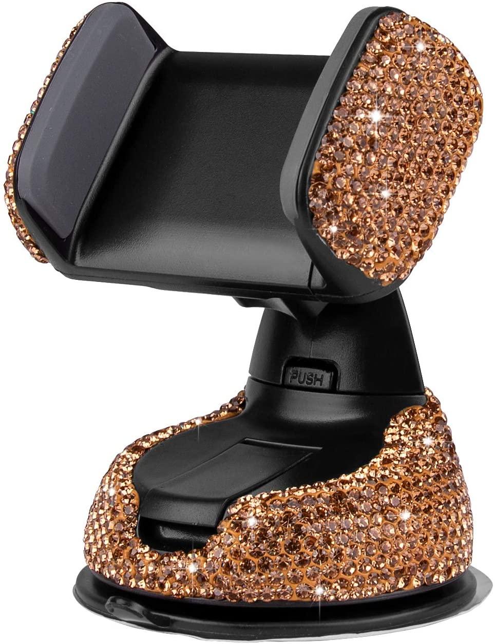 Car Phone Mount Cell Phone Holder with One More Air Vent Base,Bling Crystal Universal Phone Mount Holder Cradle for Dashboard - Lasercutwraps Shop