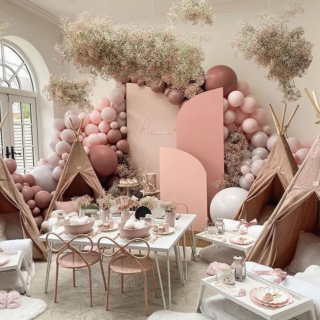 Ivory Dusty Pink Balloon Garland Kit Cream Peach Matte Latex Balloons Double-Stuffed Retro Pink Balloon Arch - Lasercutwraps Shop