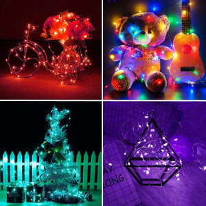 Fairy Lights Color Changing 200 LED 66 FT RGB Copper Wire multicolor Fairy Lights 10 Colors 64 Functions Remote for Indoor Outdoor Party Decoration - Lasercutwraps Shop