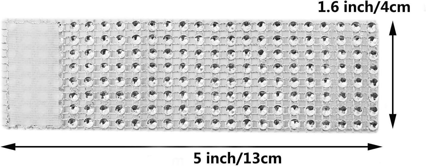 Rhinestone Napkin Rings Diamond Adornment for Place Settings, Wedding Receptions - Lasercutwraps Shop