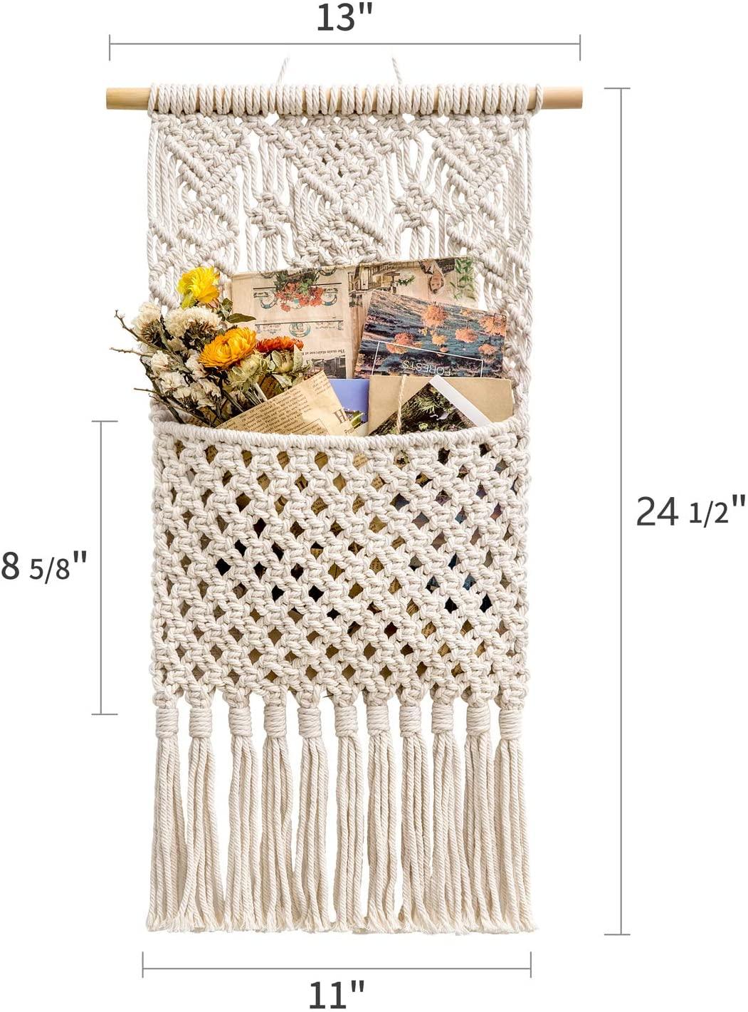 Macrame Wall Holder Small Mail Letters Storage Organizer - Lasercutwraps Shop