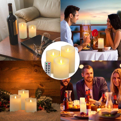 Flickering Flameless Candles Waterproof Outdoor Candles Battery Operated Candles with Remote - Lasercutwraps Shop