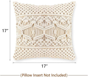 Throw Pillow Cover Macrame Cushion Case (Pillow Inserts Not Included) Set of 2 - Lasercutwraps Shop