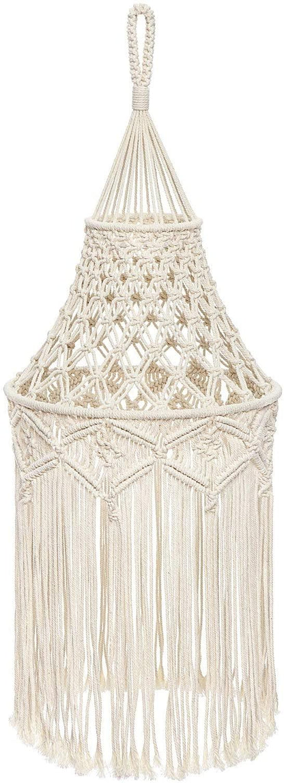 Macrame Lamp Shade Boho Hanging Pendant Light Cover - Lasercutwraps Shop