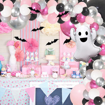 175pcs Girls Halloween Baby Shower Party Decorations - Pink and Black Halloween Balloon Garland Arch Kit - Lasercutwraps Shop