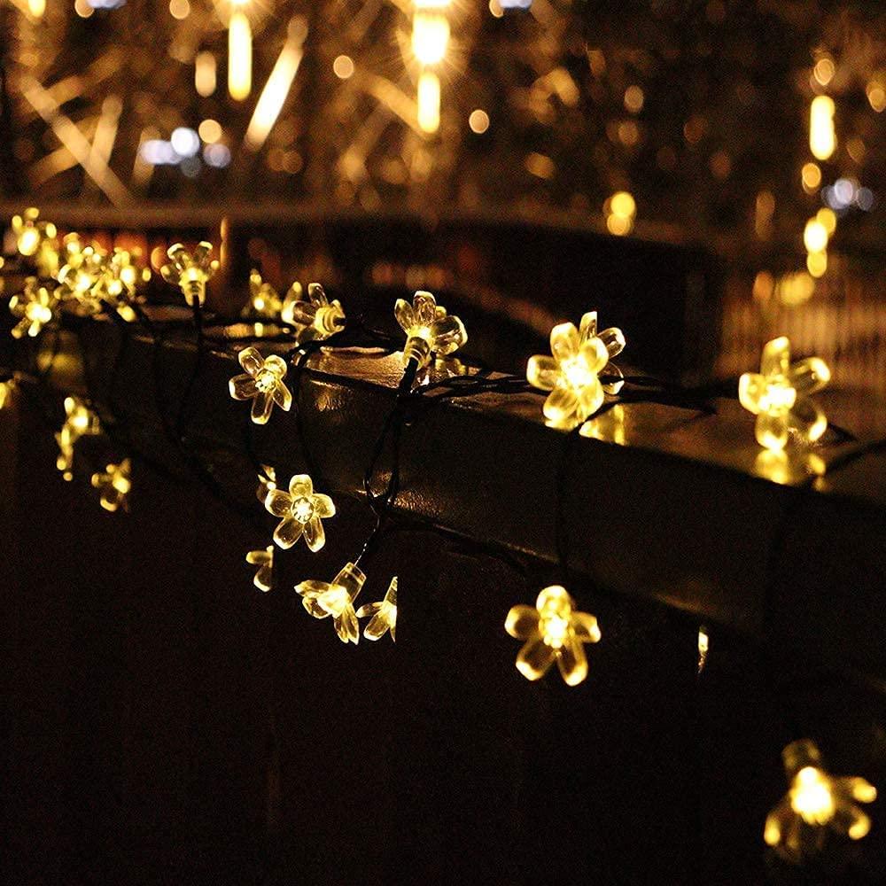 Solar Flower String Lights Outdoor Waterproof 50 LED Fairy Light Christmas Wedding Decorations - Lasercutwraps Shop