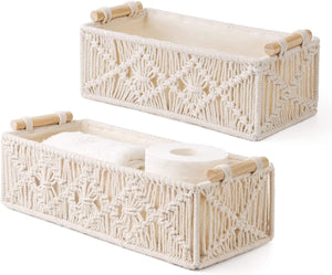 Macrame Storage Baskets Boho Decor Box Handmade - Lasercutwraps Shop