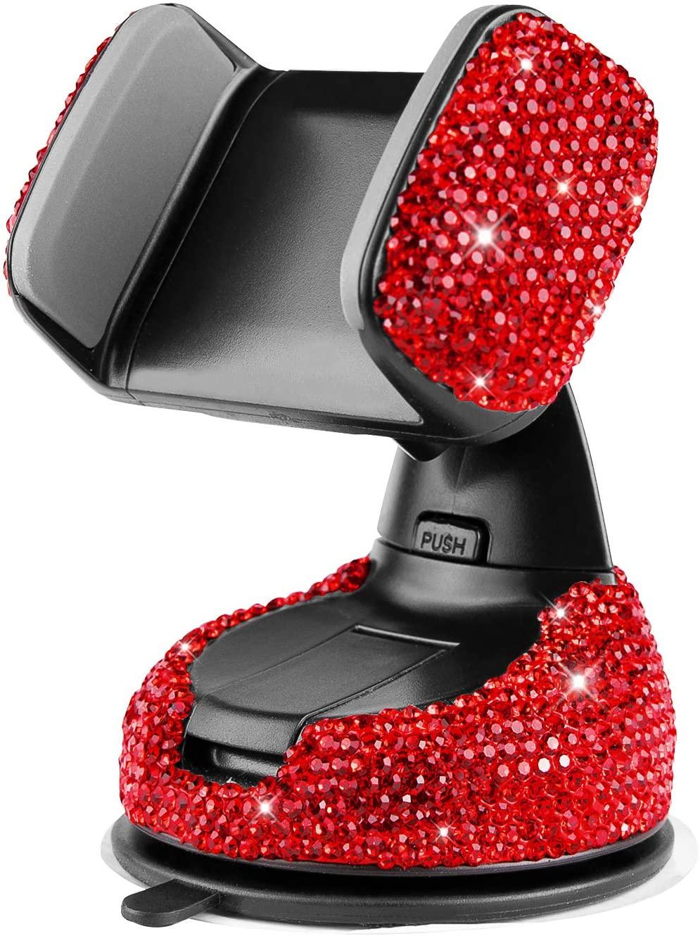 Car Phone Mount Cell Phone Holder with One More Air Vent Base,Bling Crystal Universal Phone Mount Holder Cradle for Dashboard - Lasercutwraps Shop