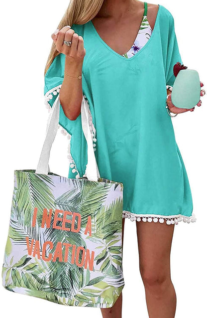 Chalier Bathing Suit Coverups for Women Chiffon Swimwear Bikini Swimsuit Beach Cover Ups - Lasercutwraps Shop