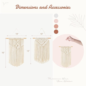 2 Pcs Macrame Wall Hanging Art Woven Boho Wall Decor - Lasercutwraps Shop
