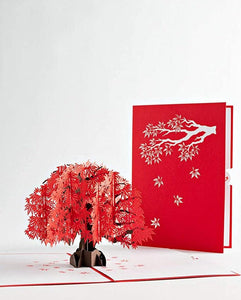 Japanese Maple Pop Up Card - 3D Card, Mother’s Day Pop Up Card, Fall Greeting Card, Card for Mom, Card for Wife, Anniversary Pop Up Cards - Lasercutwraps Shop