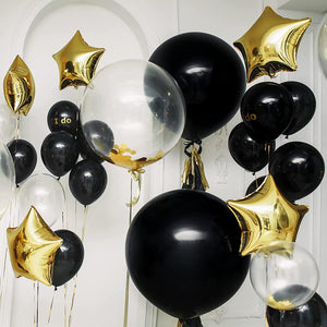 129pcs Black Balloons Latex Balloons Different Sizes 18 12 10 5 Inch Party Balloon Kit for Birthday Party Graduation Baby Shower Wedding Holiday Balloon Decoration - Lasercutwraps Shop