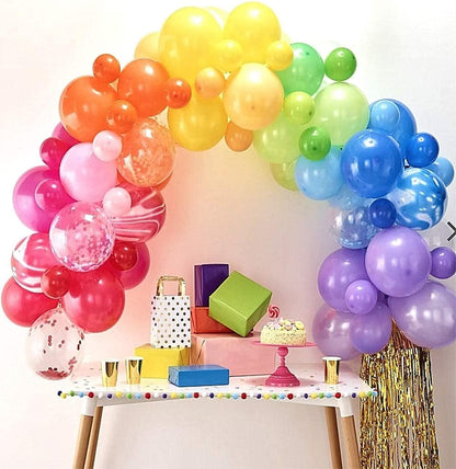 118pcs Multicolor Rainbow Balloon Arch Garland Kit Colored5 In 12" 18 Inch Balloons for Birthday Wedding - Lasercutwraps Shop
