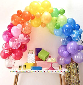 118pcs Multicolor Rainbow Balloon Arch Garland Kit Colored5 In 12" 18 Inch Balloons for Birthday Wedding - Lasercutwraps Shop