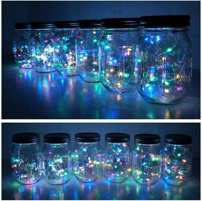 6 Pack Mason Jar Lights 20 LED Fairy String Lights for Patio Yard Garden Party Wedding Christmas Fit for Regular Mouth Jars(Jars Not Included) - Lasercutwraps Shop