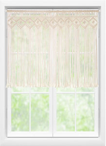 Wide Macrame Valance, 35" W x 26" H Short Window Treatments Panels Curtain - Lasercutwraps Shop