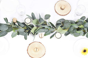 6.2 Feet Eucalyptus Garland Artificial Silk Eucalyptus Leaves Vines Handmade Garland Greenery Wedding Home Backdrop Arch Wall Decor - Lasercutwraps Shop