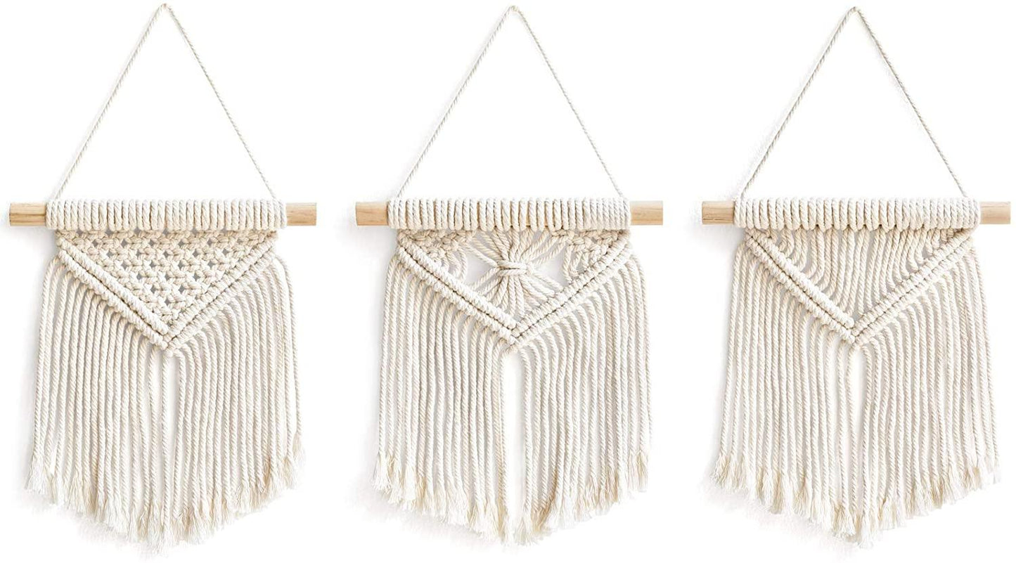 Mini Macrame Wall Hanging Set of 3 - Lasercutwraps Shop