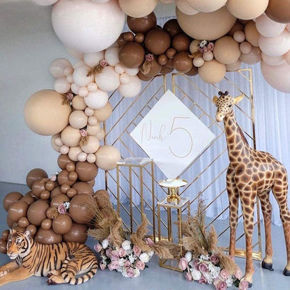 Brown Balloons Garland Arch Kit Double-Stuffed Nude Balloons Tan Coffee Brown Blush Neutral Balloons Jungle Theme - Lasercutwraps Shop