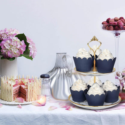 Set of 100 Artistic Bake Cake Cups Filigree Little Vine Lace Laser Cut Cupcake Wrapper Liner Baking Cup Muffin CaseTrays for Wedding Birthday Party Decoration - Lasercutwraps Shop