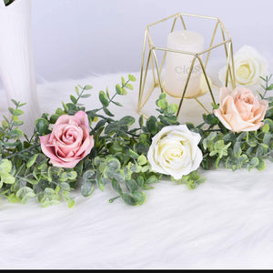 Faux Eucalyptus Garland Plant, 2 Pack Artificial Vines Hanging Eucalyptus Leaves Greenery Garland for Wedding Backdrop Arch Wall Decor - Lasercutwraps Shop