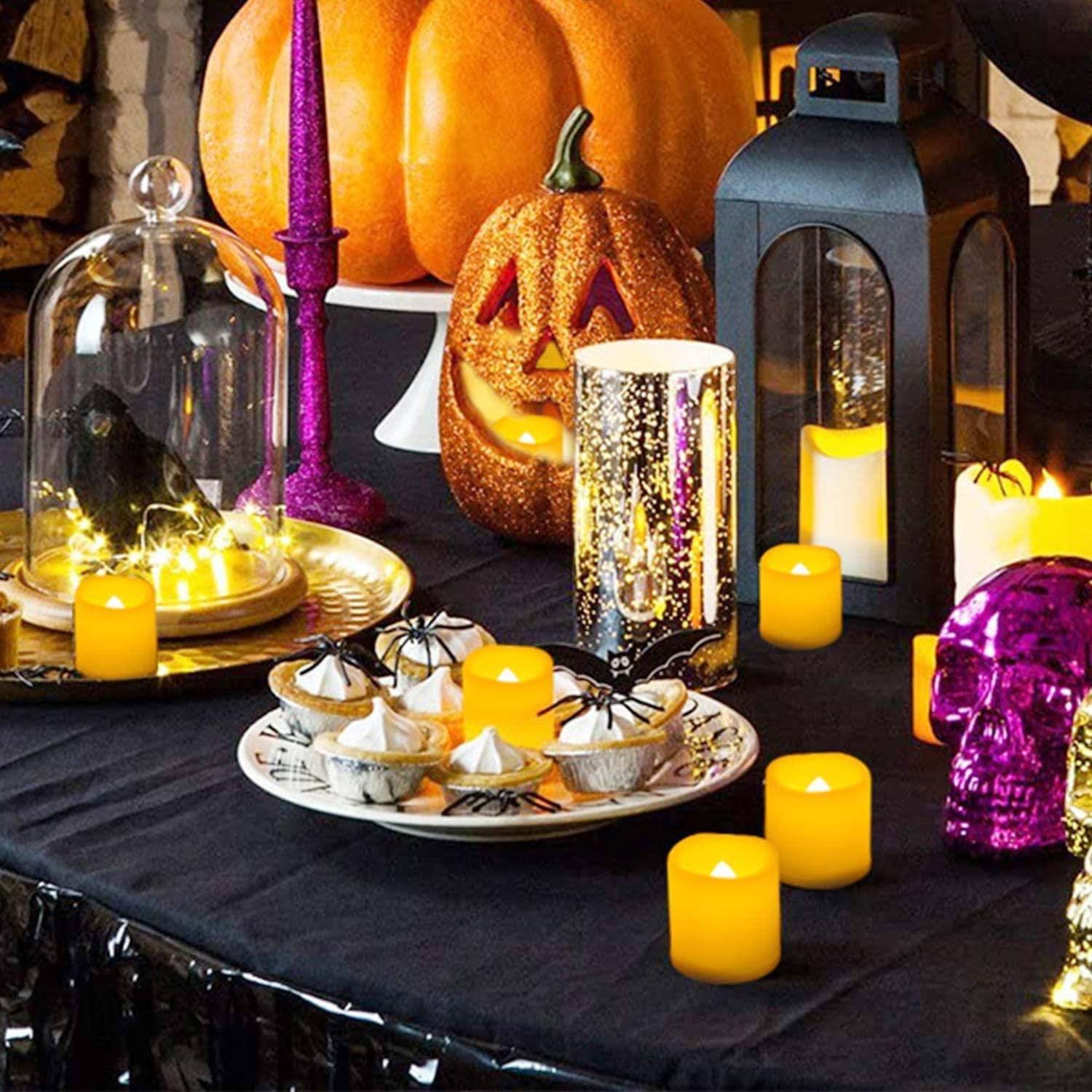 24Pack Flickering Flameless Votive Candles, Long Lasting Electric Fake Candles - Lasercutwraps Shop